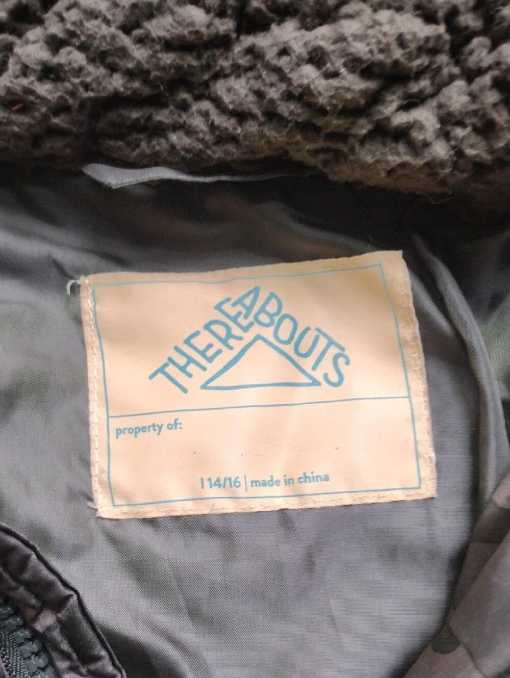 ThereAbouts Kids Hooded Camo Puffer Jacket - Olive Green